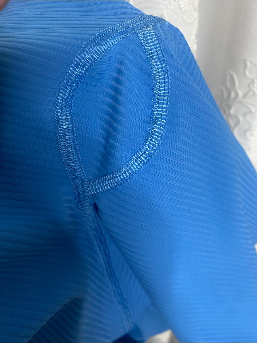 LULULEMON Size 4 Base Pace High Rise Blue Ribbed Bike Shorts - Picture 5 of 12
